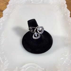 Stunning Cubic Zirconia Silver Fashion Statement Ring - Size 7